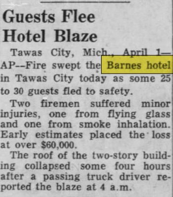 Hotel Barnes - April 1955 Ad